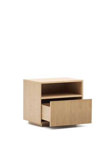 KAVE HOME Helvine nattbord, m. 1 rom og 1 skuff - naturlig eikefiner (60x40)