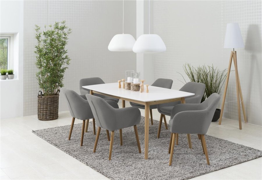 ACT NORDIC Nagano spisebord - hvid/natur egetr