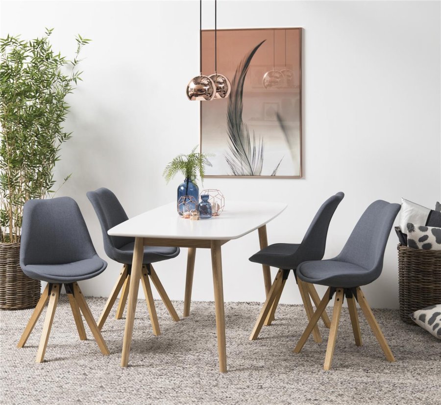 ACT NORDIC Nagano spisebord - hvid/natur egetr