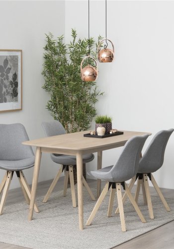 ACT NORDIC Nagano spisebord - hvidpigmenteret egetr (finér)