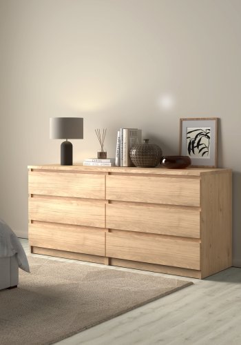 TVILUM Naia Dobbelt kommode 6 skuffer - ParcelJackson Hickory