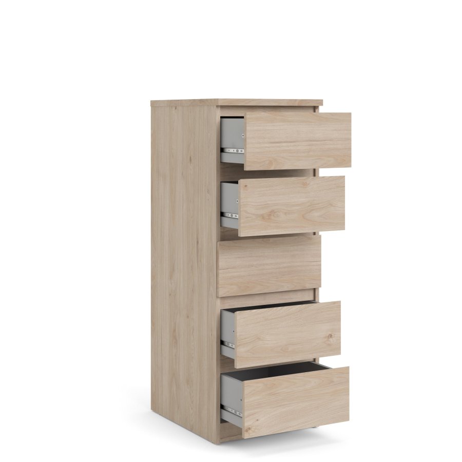 TVILUM Naia Kommode, m. 5 skuffer - Jackson Hickory natur spnplade