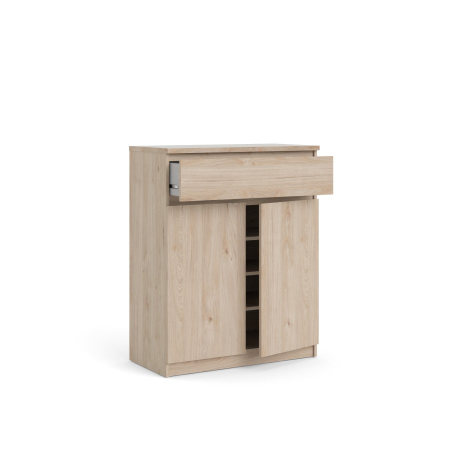 TVILUM Naia Sideboard, mit 2 Türen und 1 Schublade - Jackson Hickory Naturspanplatte