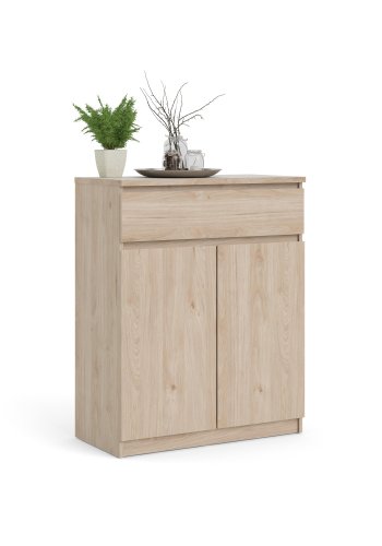 TVILUM Naia Sideboard, mit 2 Türen und 1 Schublade - Jackson Hickory Naturspanplatte