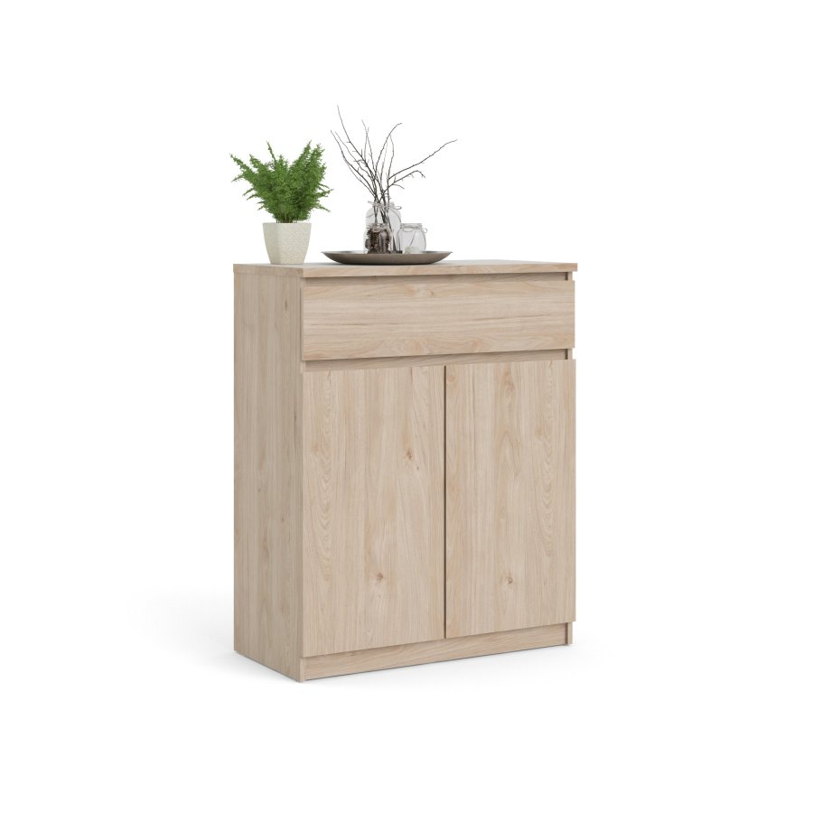 TVILUM Naia Sideboard, mit 2 Türen und 1 Schublade - Jackson Hickory Naturspanplatte