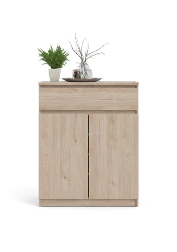 TVILUM Naia Sideboard, mit 2 Türen und 1 Schublade - Jackson Hickory Naturspanplatte