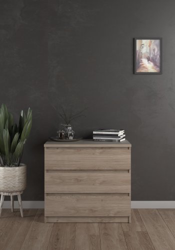 TVILUM Naia Kommode, m. 3 skuffer - Jackson Hickory natur spnplade