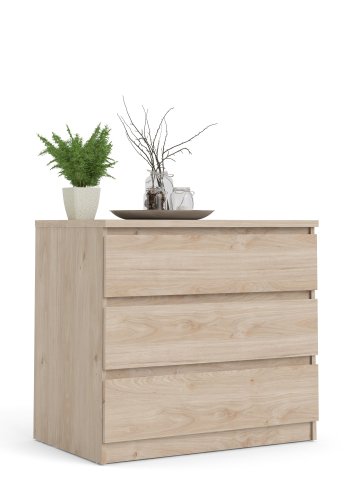 TVILUM Naia Kommode, m. 3 skuffer - Jackson Hickory natur sp�nplade