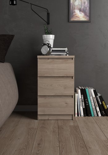 TVILUM Naia Kommode, m. 3 skuffer - Jackson Hickory natur spnplade