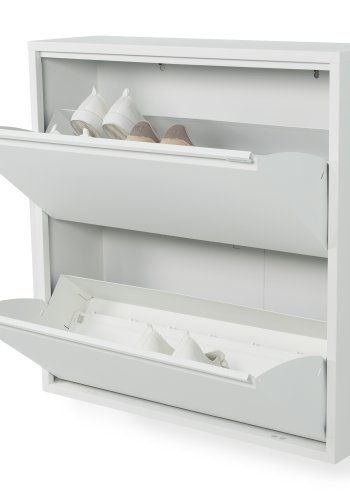 SPINDER DESIGN Billy 2 skoskap, m. 2 drer - hvit stl