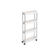 SONGMICS F�rvaringsvagn med 4 v�ningar p� hjul, Plastf�rvaringsenhet, Platsbesparande hyllorganisat�r f�r sm� utrymmen, Badrum/K�k, 40 x 12,5 x 88 cm, Vit KSC08WT