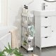 SONGMICS F�rvaringsvagn med 4 v�ningar p� hjul, Plastf�rvaringsenhet, Platsbesparande hyllorganisat�r f�r sm� utrymmen, Badrum/K�k, 40 x 12,5 x 88 cm, Vit KSC08WT