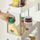 SONGMICS F�rvaringsvagn med 4 v�ningar p� hjul, Plastf�rvaringsenhet, Platsbesparande hyllorganisat�r f�r sm� utrymmen, Badrum/K�k, 40 x 12,5 x 88 cm, Vit KSC08WT