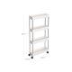 SONGMICS F�rvaringsvagn med 4 v�ningar p� hjul, Plastf�rvaringsenhet, Platsbesparande hyllorganisat�r f�r sm� utrymmen, Badrum/K�k, 40 x 12,5 x 88 cm, Vit KSC08WT