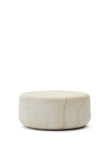 KAVE HOME Drasi sement salongbord med travertin-effekt 90 cm