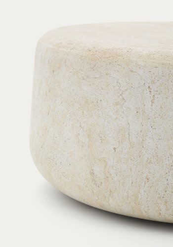 KAVE HOME Drasi sement salongbord med travertin-effekt 90 cm