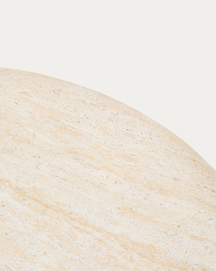 KAVE HOME Drasi sement salongbord med travertin-effekt 90 cm