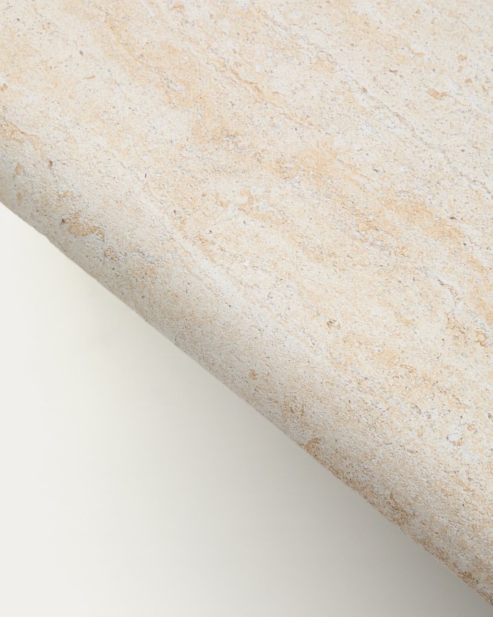 KAVE HOME Drasi salongbord i sement med travertin-effekt 140 x 70 cm