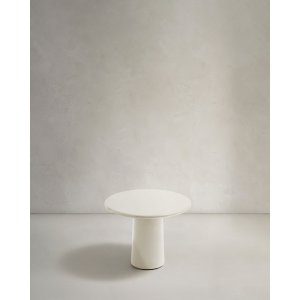 KAVE HOME Albanella sofabord, rund - blank hvid cement (65)