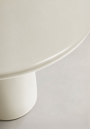 KAVE HOME Albanella salongbord i sement med blank hvit finish 65 cm