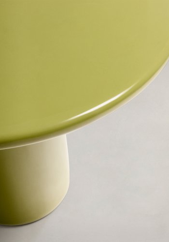 KAVE HOME Albanella salongbord i sement med blank grnn finish 65 cm