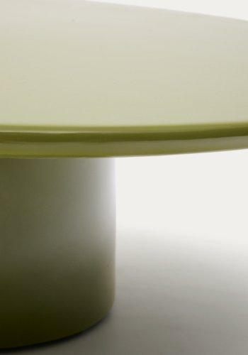 KAVE HOME Albanella salongbord i sement med blank grnn finish  85 cm