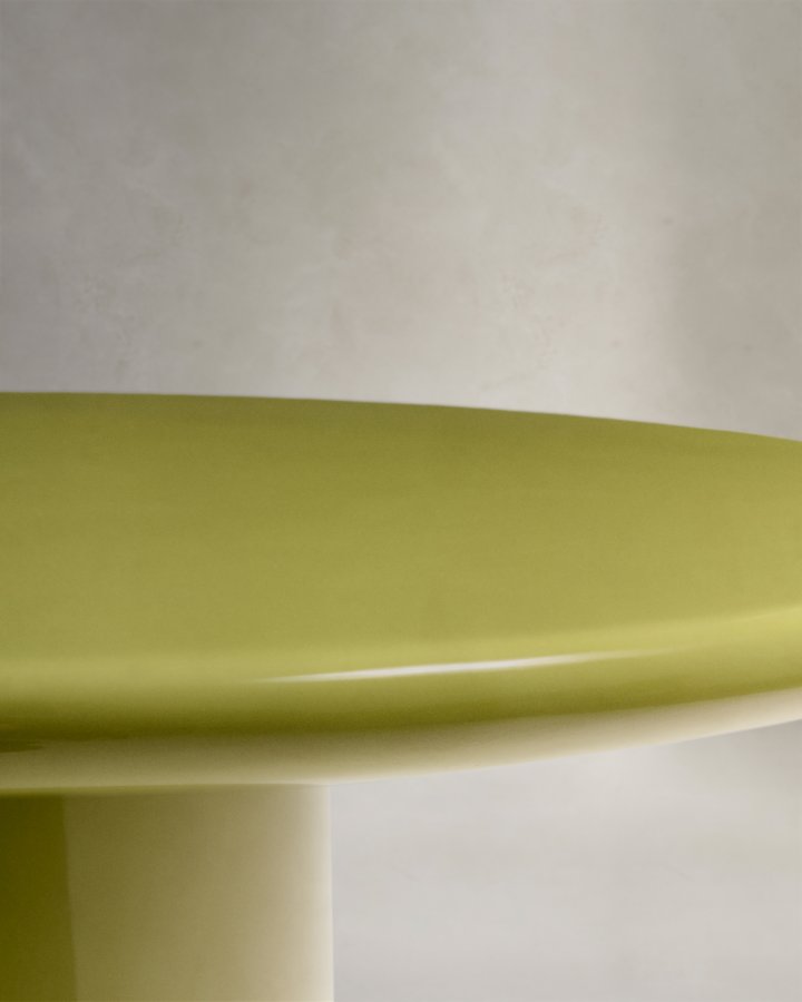 KAVE HOME Albanella salongbord i sement med blank grnn finish 110 cm