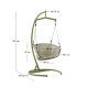 KAVE HOME Saliga grnn hengende lenestol med aluminiumsbase og syntetisk rotting