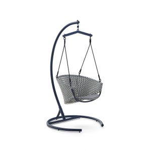 KAVE HOME Saliga udendrs hngestol - bl syntetisk rattan og bl aluminium