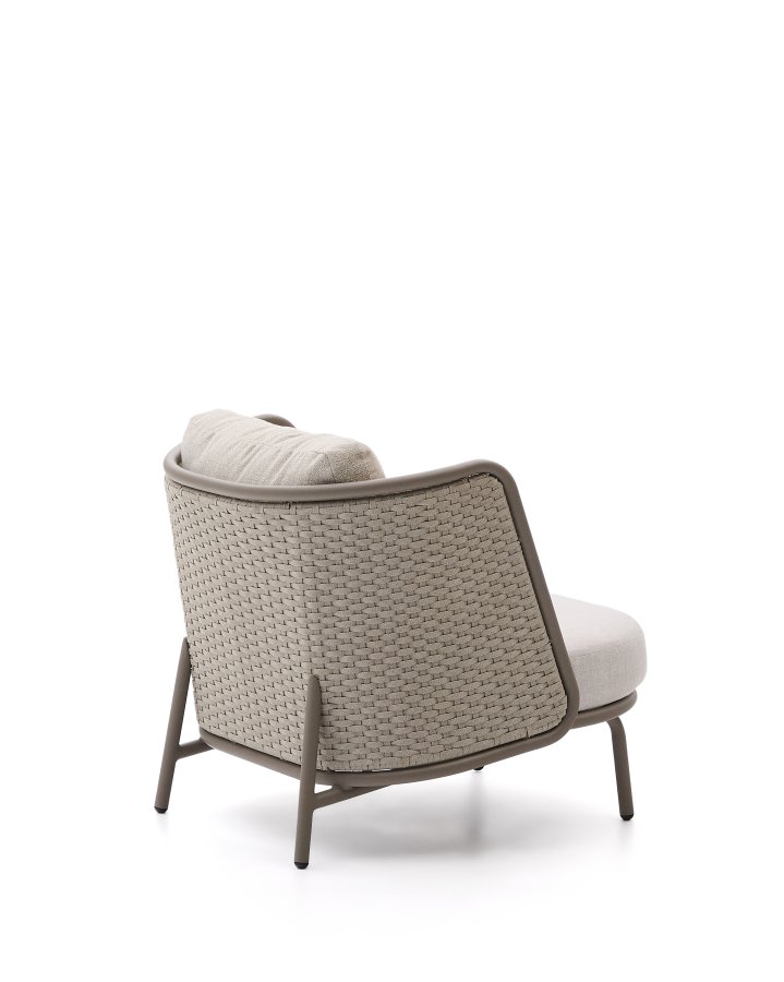 KAVE HOME Sedalis utendrs lenestol i aluminium og taupefarget tau