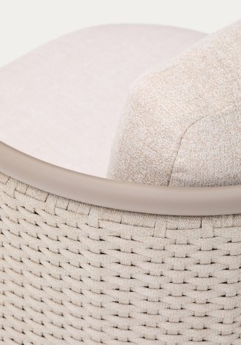 KAVE HOME Sedalis utendrs lenestol i aluminium og taupefarget tau