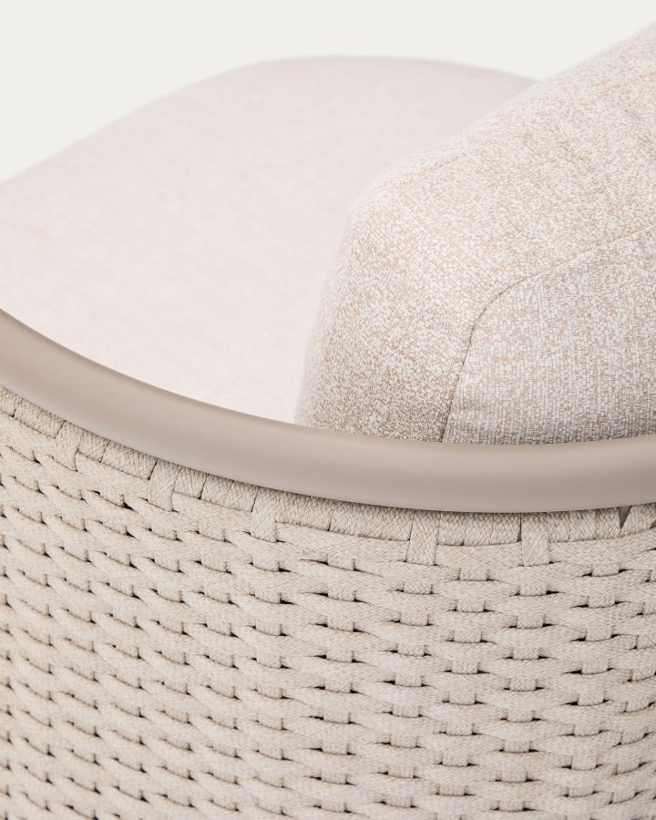 KAVE HOME Sedalis utendrs lenestol i aluminium og taupefarget tau