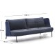 KAVE HOME Sedalis utendrs 3-seters sofa i aluminium og bltt tau 210 cm