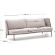 KAVE HOME Sedalis utendrs 3-seters sofa i aluminium og taupefarget tau 210 cm