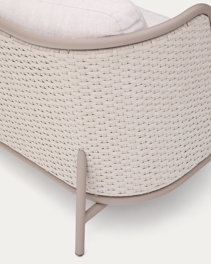 KAVE HOME Sedalis utendrs 3-seters sofa i aluminium og taupefarget tau 210 cm