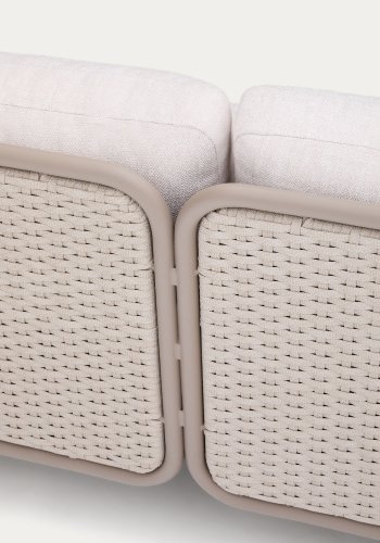 KAVE HOME Sedalis utendrs 3-seters sofa i aluminium og taupefarget tau 210 cm