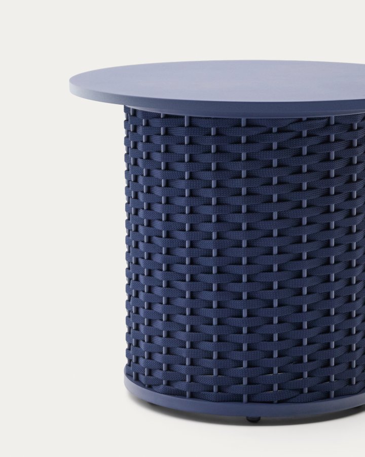 KAVE HOME Sedalis utendrs sidebord i aluminium og bltt tau, 50 cm