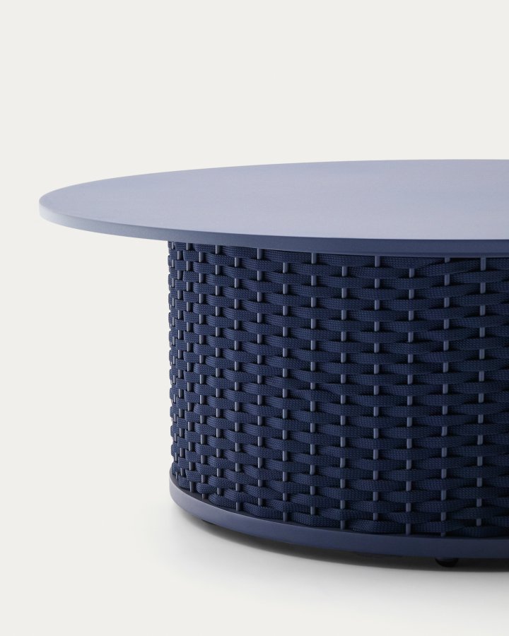 KAVE HOME Sedalis utendrs salongbord i aluminium med bl tausnor 99 cm