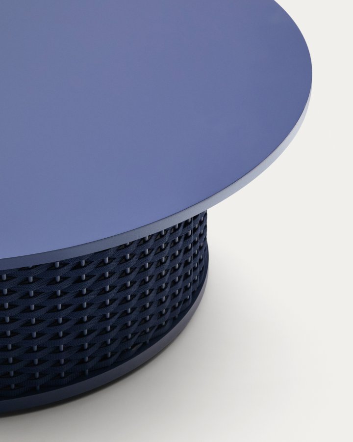 KAVE HOME Sedalis utendrs salongbord i aluminium med bl tausnor 99 cm