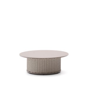 KAVE HOME Sedalis udendrs sofabord, rund - taupe tovsnor og aluminium (99)