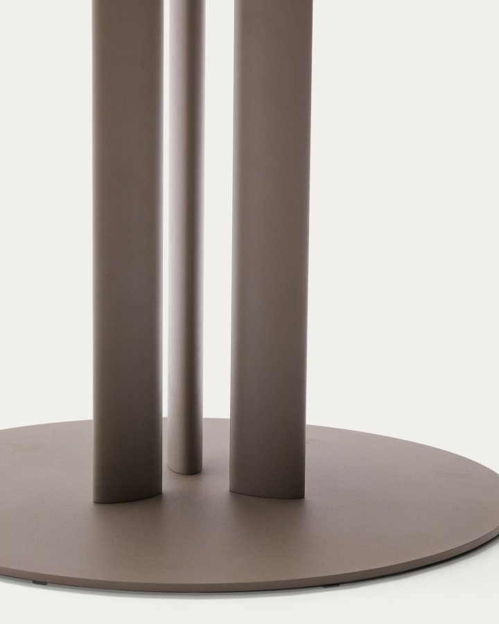 KAVE HOME Sedalis rundt utebord i stl med taupe aluminiumsplate 120 cm