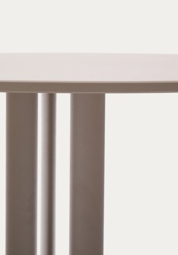 KAVE HOME Sedalis rundt utebord i stl med taupe aluminiumsplate 120 cm