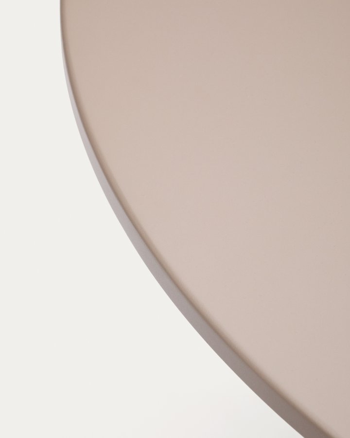 KAVE HOME Sedalis rundt utebord i stl med taupe aluminiumsplate, 80 cm
