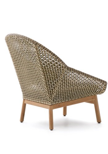 KAVE HOME Olbia lenestol med hy rygg i syntetisk rotting og FSC 100 % heltre teak