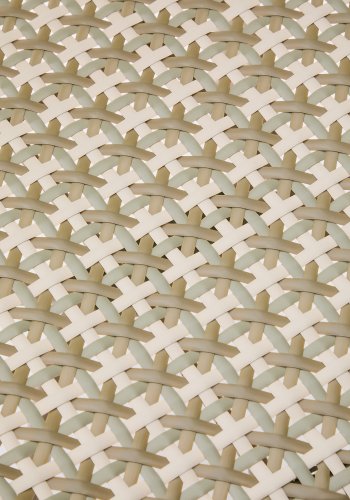 KAVE HOME Tuccia hagestol, med armlener - beige/grnn syntetisk rotting og beige aluminium