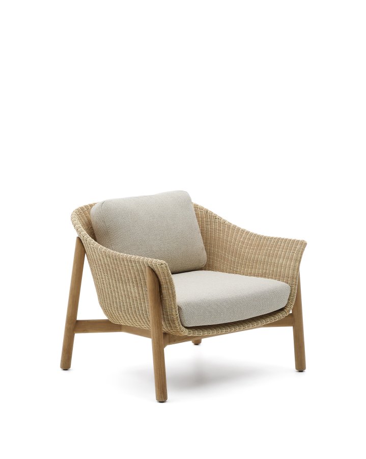 KAVE HOME Galea lenestol i FSC 100 % heltre teak og syntetisk rotting