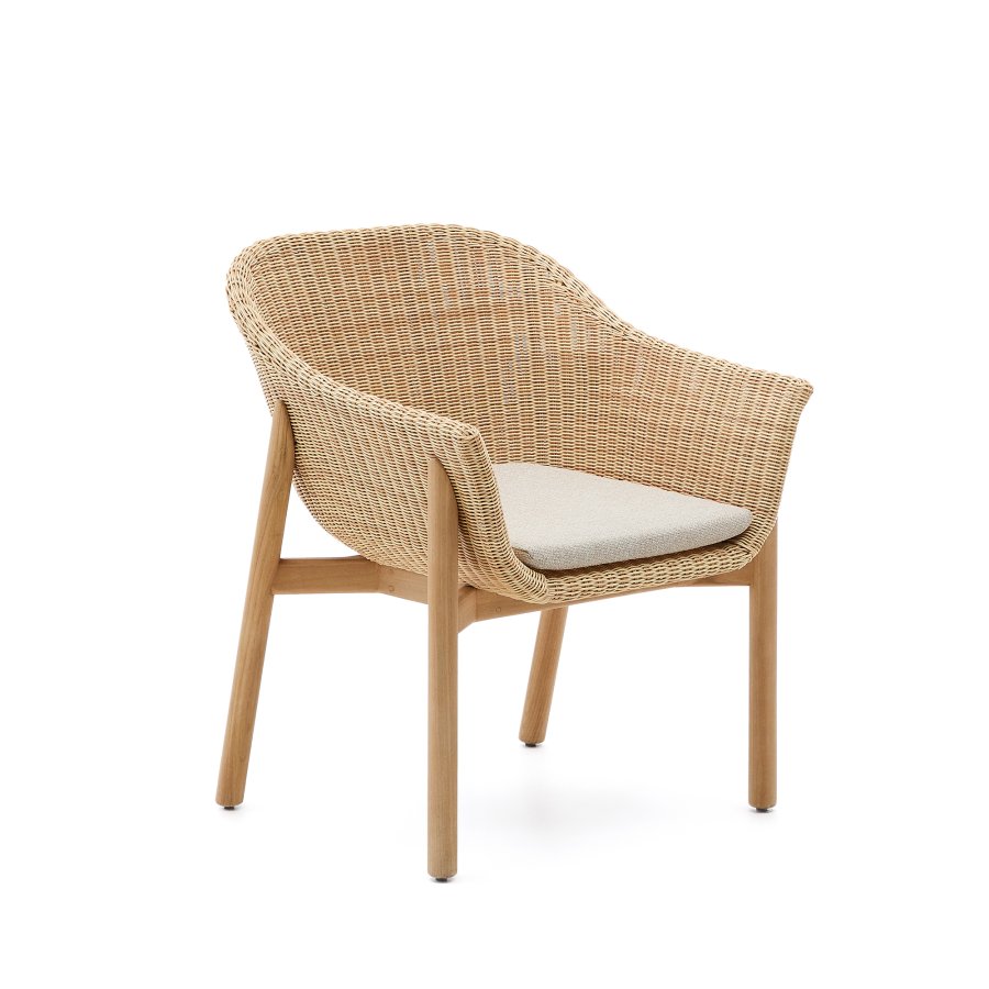 KAVE HOME Galea-stol i FSC 100 % heltre teak og syntetisk rotting