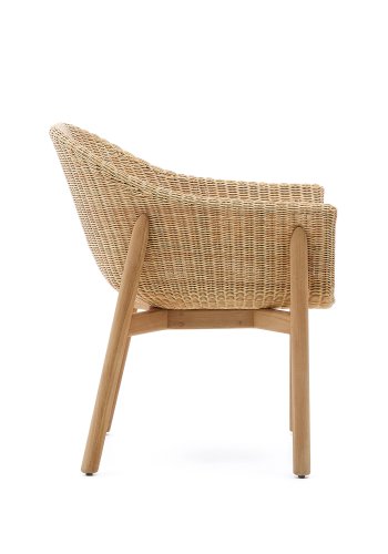 KAVE HOME Galea-stol i FSC 100 % heltre teak og syntetisk rotting