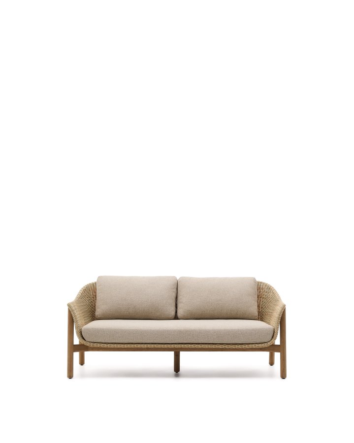 KAVE HOME Galea 2-seters sofa i FSC 100 % heltre teak og syntetisk rotting 170,5 cm