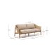 KAVE HOME Galea 2-seters sofa i FSC 100 % heltre teak og syntetisk rotting 170,5 cm